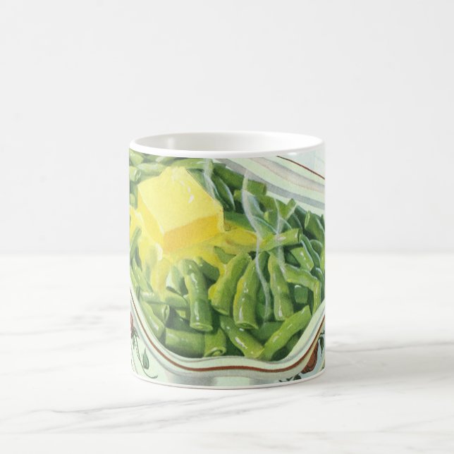 Caneca De Café Comida Antiga, Caçarola de Feijão Verde com Mantei (Centro)