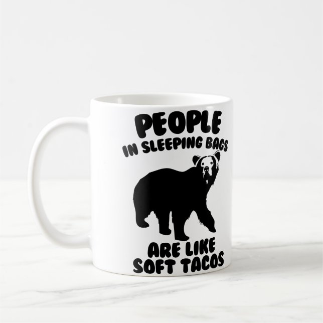 Caneca De Café Comida de Urso Humor de Camping (Esquerda)
