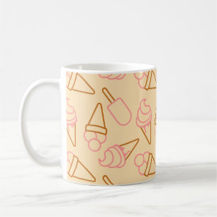 Caneca De Café Comida de verão bonita com contornos de sorvete