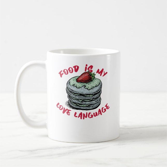 Caneca De Café Comida É Minha Língua De Amor (Esquerda)