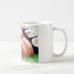 Caneca De Café Comida Japonesa Asiática Sushi Crua Sashimi Fresca