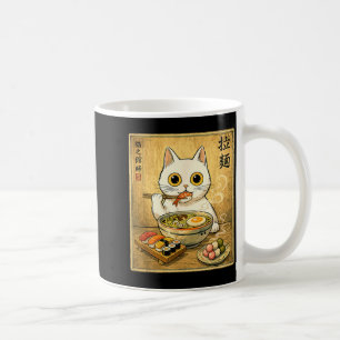 Caneca De Café Comida Japonesa Ramen Sushi Gato Branco Kawaii Eng