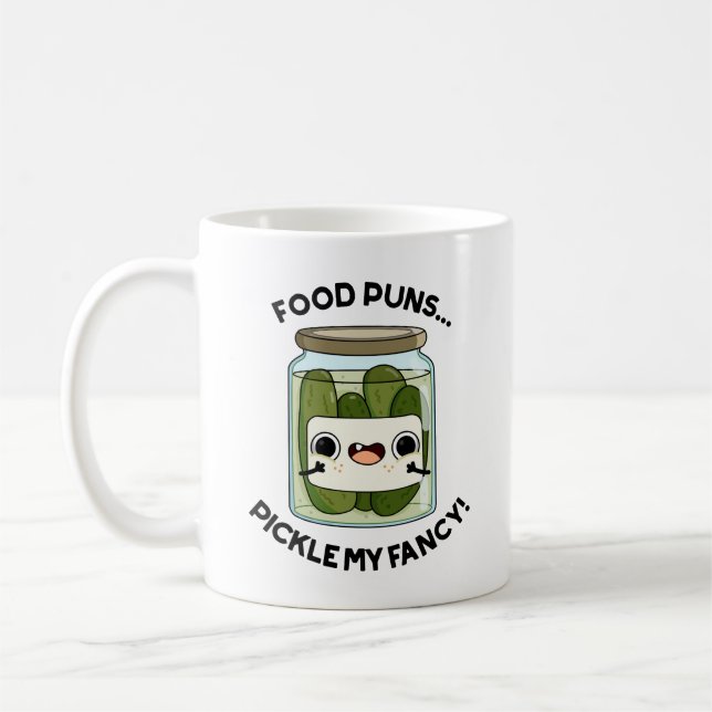 Caneca De Café Comida Puns Pickle Meu Rico Comida Engraçado Pun (Esquerda)