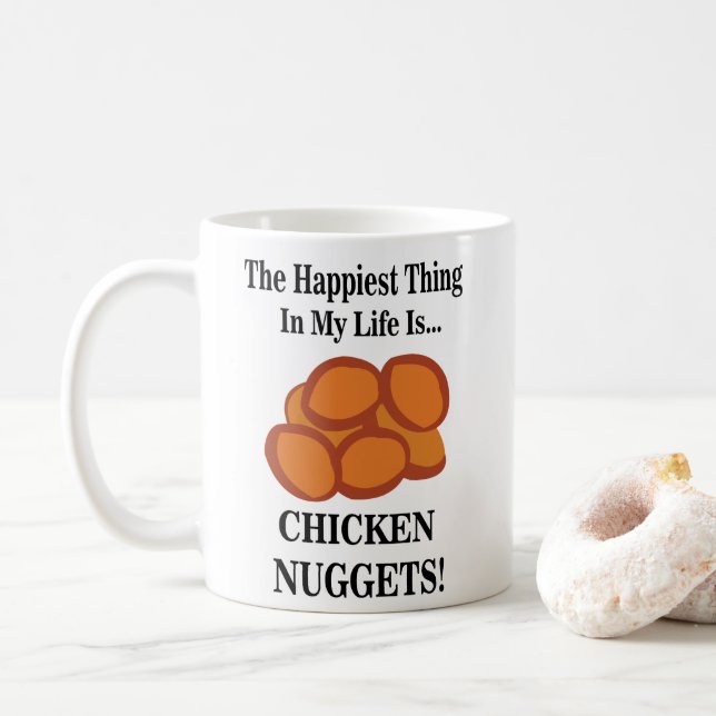 Caneca De Café Comida rápida de nugget de frango engraçada  (Com Donut)