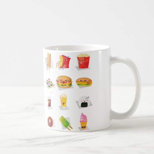 Caneca De Café comida rápida kawaii (Direita)