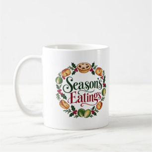 Caneca De Café Comidas da Temporada Camisa de Natal Engraçada