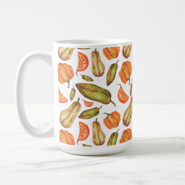 CANECA DE CAFÉ COMIDAS E FOLIAGEM REFRIGERADAS DE LARANJA E VERDE (Esquerda)