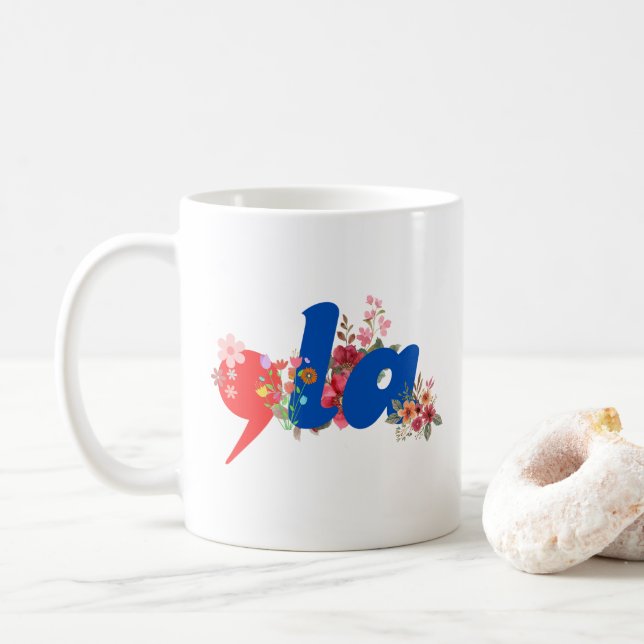 Caneca De Café Comma la Flowers (Com Donut)