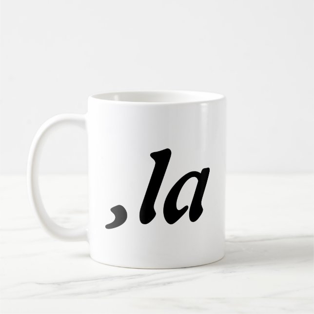 Caneca De Café Comma La Kamala Harris - design de texto personali (Esquerda)