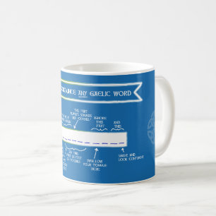 Caneca De Café Como anunciar qualquer palavra gaélica (azul esco