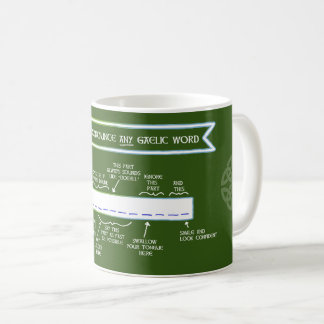Caneca De Café Como anunciar qualquer palavra gaélica (verde)