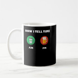 Caneca De Café Como eu conto T-shirt do tempo com café AM e cerve