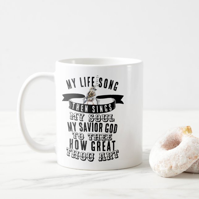 Caneca De Café Como Excelente Você Cantou Pássaro Cristão (Com Donut)