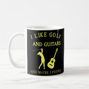 Caneca De Café Como Golfe e Guitares e talvez 3 pessoas
