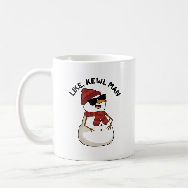 Caneca De Café Como Kewl Man Funny Legal Snowman Pun (Esquerda)