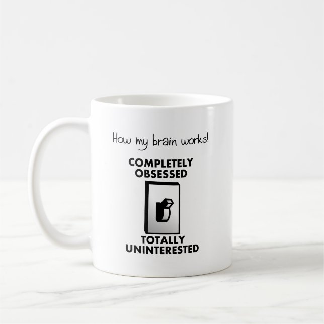 Caneca De Café Como Meu Cérebro Funciona Engraçado (Esquerda)