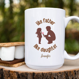 Caneca De Café Como Pai Como Filha Engraçado Personalizado