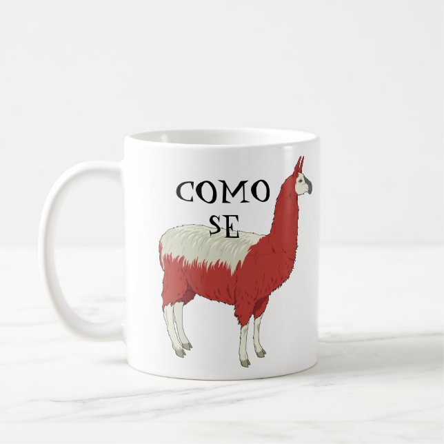 Caneca De Café Como Se Llama Mug com imagem de lama (Esquerda)