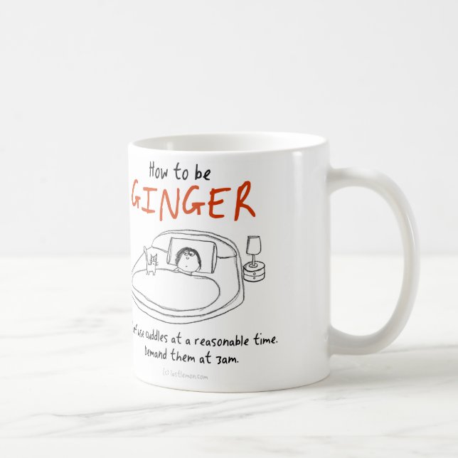 Caneca De Café Como ser um gato: Gengibre (Direita)