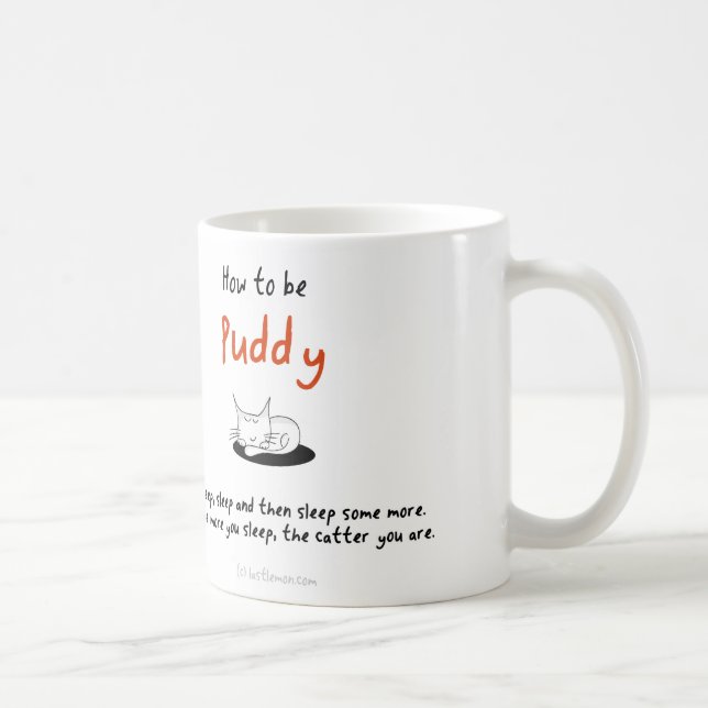Caneca De Café Como ser um gato: Puddy (Direita)