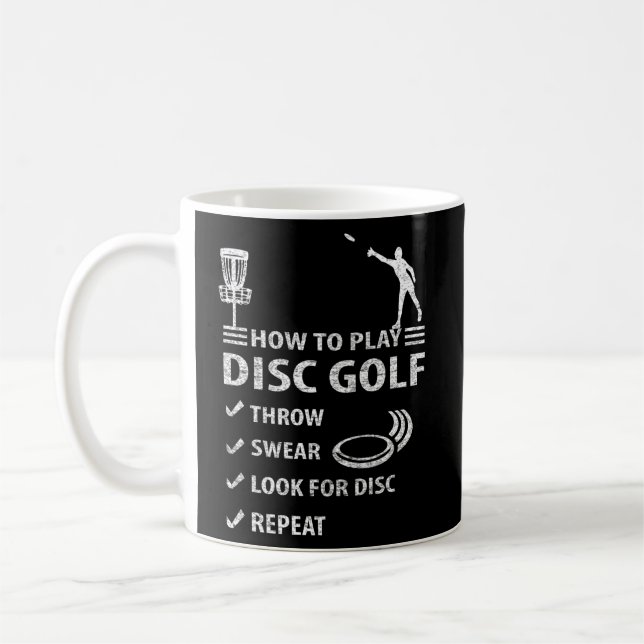 Caneca De Café Como Tocar Disco Golf Frisbee Engraçado Disco Ir (Esquerda)