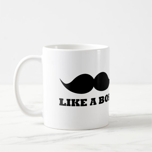 Caneca De Café COMO UM CHEFE, design do moustache (Esquerda)