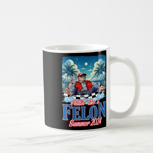 Caneca De Café Como Um Felon Funny Trump Summer 2024 (Direita)
