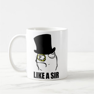 Caneca De Café Como um senhor Monocle Raiva Cara Meme