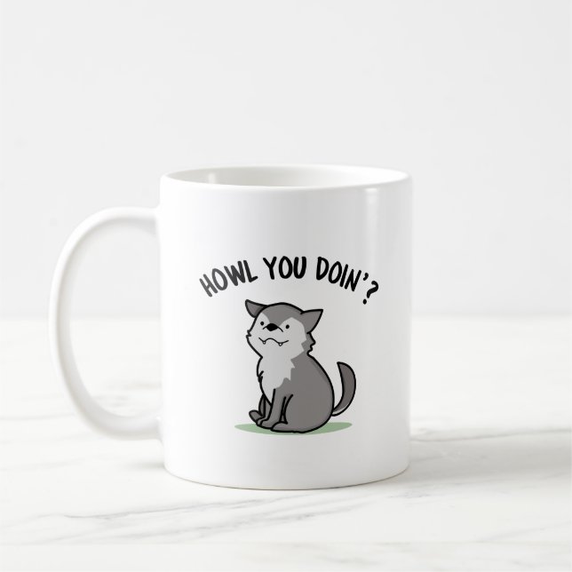 Caneca De Café Como Você Está Fazendo Um Lobo Engraçado (Esquerda)