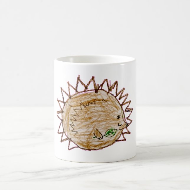 Caneca de Café comouriço Fofo Segurando Folha (Centro)