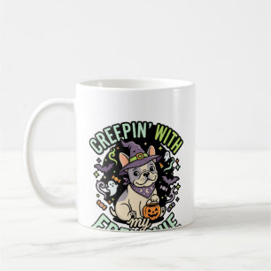 Caneca De Café Companheiro Assustador de Bulldog Francês de Hallo
