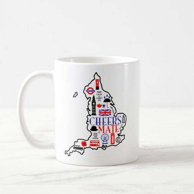 Caneca De Café Companheiro dos elogios!  Ícone de Inglaterra (Esquerda)