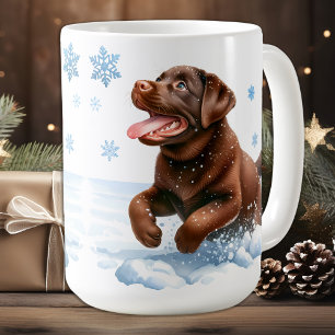 Caneca De Café Companheiros de Dia da Neve - Cardeal e Preto