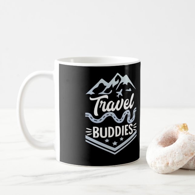 Caneca De Café Companheiros de Viagem de Férias de Voo de Viajant (Com Donut)