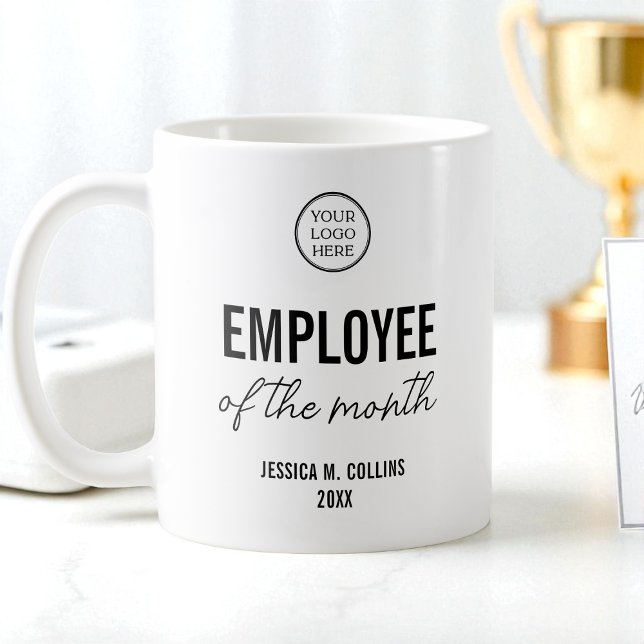 Caneca De Café Company Logo Business Employee Of the Month Award (Company Logo Business Employee Of the Month Award Coffee Mug)