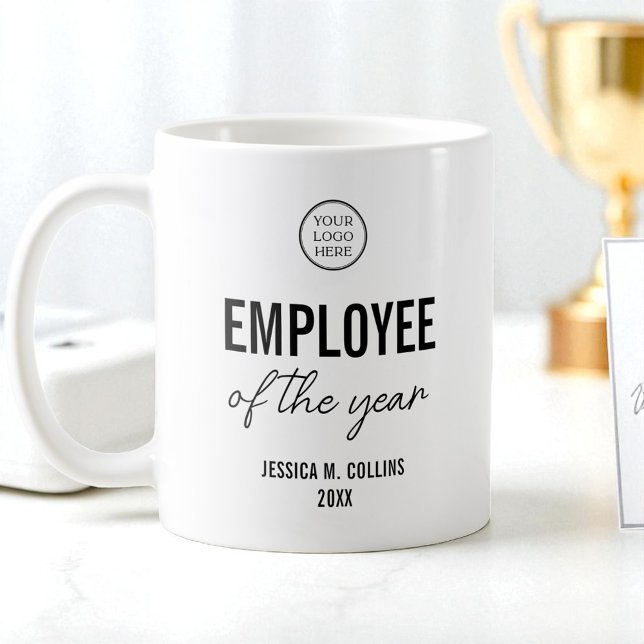 Caneca De Café Company Logo Business Employee Of the Year Award (Company Logo Business Employee Of the Year Award Coffee Mug)