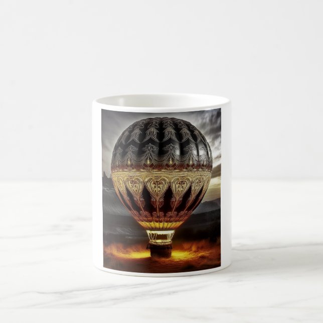 Caneca De Café Complex Design On Semi Transparent Hot Air Balloon (Centro)