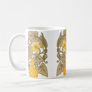 Caneca De Café Composição da flor. Elementos no estilo art nouv