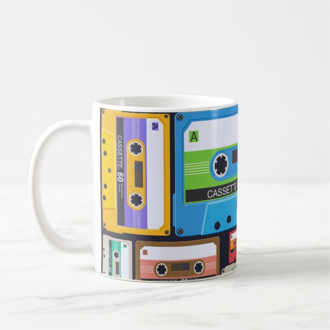 Caneca De Café Composição de Abstrato de cassetes compactos (Esquerda)
