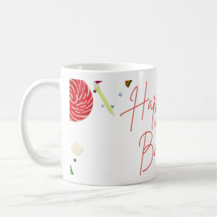 Caneca De Café Composição de Aniversário com Fundo Verde