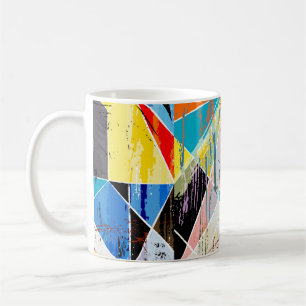 Caneca De Café composição de fundo abstrato, com traços, spl