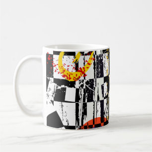 Caneca De Café composição de fundo abstrato, com traços, spl
