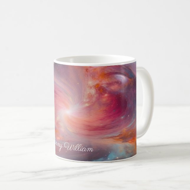 Caneca De Café Composição Geométrica Cósmica (Frente Esquerda)