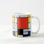 Caneca De Café Composição Mondrial Amarelo Vermelho Azul Preto<br><div class="desc">Composição de Piet Mondrian com a famosa pintura vermelha,  amarela,  azul e preta (1921).</div>