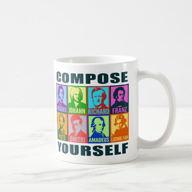 Caneca De Café Compositores de música clássica | PopArt Mug (Direita)