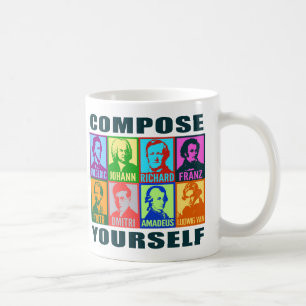 Caneca De Café Compositores de música clássicos  PopArt Mug