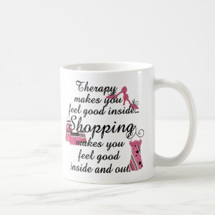 Caneca De Café Comprando Moda Rosa Terapêutica