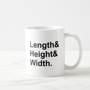 Caneca De Café Comprimento x Largura x Altura  Área De Medição