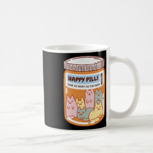 Caneca De Café Comprimidos felizes Divertidos Gatos De Saúde Ment