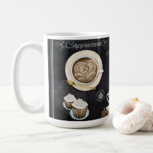 Compro Café Tipografia Chalkboard Cappuccino Heart